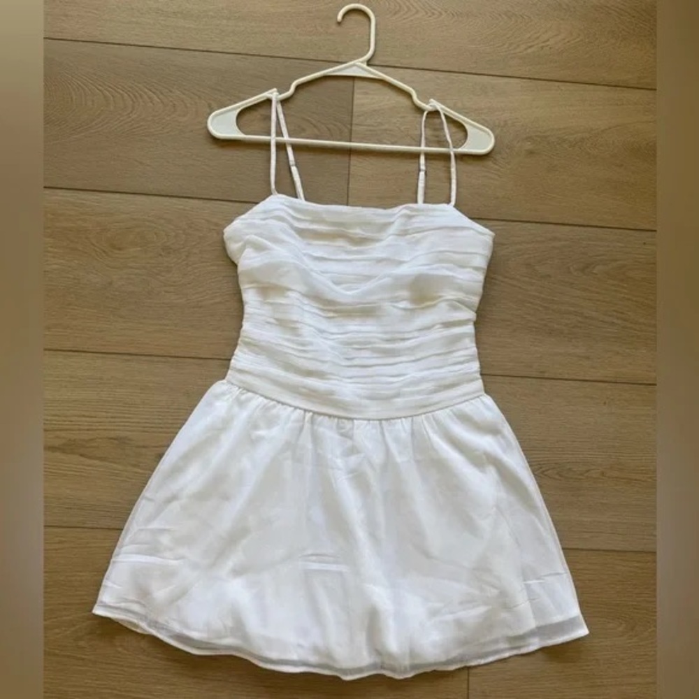 Hollister Chiffon Skort White Mini Dress